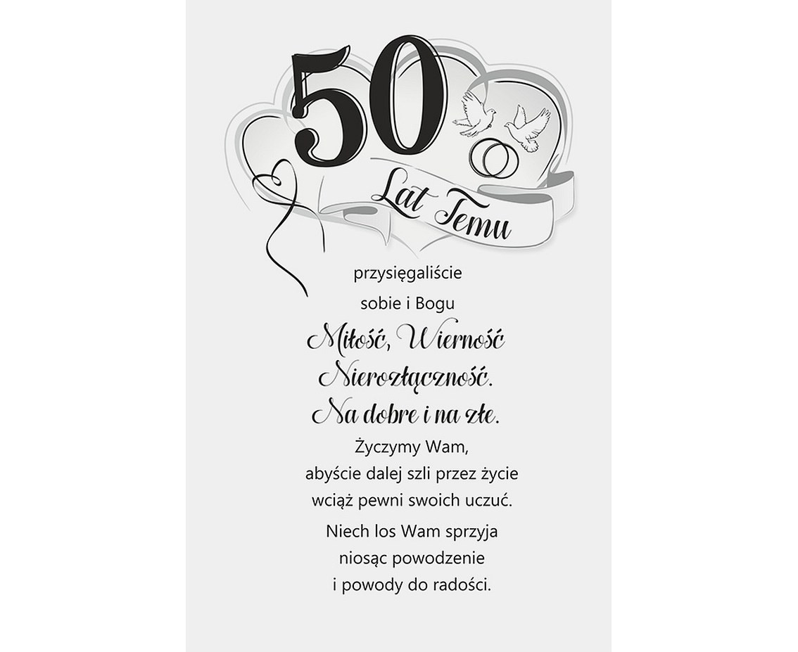 Card 50th Wedding Anniversary, Glasses, 13x20,5 cm